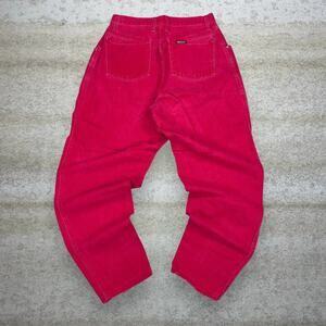 Vintage 90s Sasson Jeans Womens 12 Baggy Fit Tapered Ankle Strawberry Red